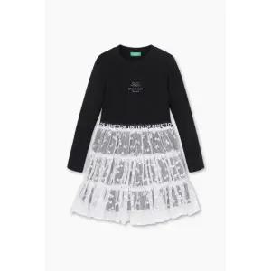 [롯데백화점]베네통 골지 리본 샤 원피스/5S-QAOP07511BK