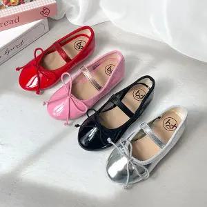 여아리본구두 에나멜 발레코어 발레리나 말랑플랫