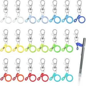 Binxus 20개 접이식 펜 홀더 랍스터 걸쇠 배지 릴 클립