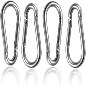 리넥스트 4팩 2인치 스테인리스 스틸 304 스프링 스냅 링크 후크 클립 카라비너키체인