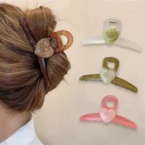 집게핀 빅사이즈 올림 머리 대형 헤어 하트 큰 집게핀 왕집게핀