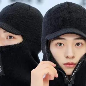 남여공용 스포츠비니 앞지퍼 기모 모자 방한 비니모자 LD605