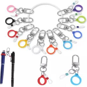 랜야드용 랍스터 걸쇠가 있는 10개의 PCS 실리콘 펜 홀더 클립 변환기 간호사용 접이식 배지 릴 액세서리