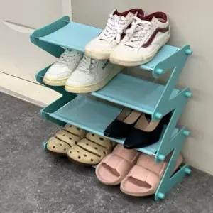 신발 정리대 슬리퍼 거치대 실내화 보관 조립식 블루