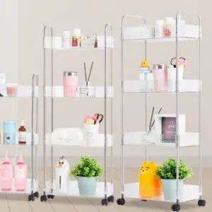 수납장 틈새 선반 이동식 슬림 투명 정리대 세탁실용
