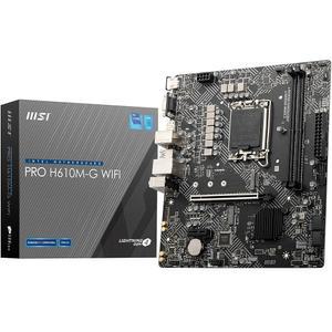 MSI PRO H610M-G WiFi 마더보드, Micro-ATX - 인텔 코어 14세대, 13세대 및 12세대 프로세서, LGA 1700 DDR5 메모리 부스트 5600MHz /MAX, PCIe 4.0 x16 슬롯, M.2 Gen3, Wi-Fi 6E, BT 5.3 지원