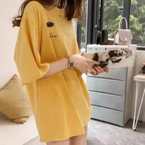 롱티셔츠 반팔 우산 자수티 여자 반팔티 여성