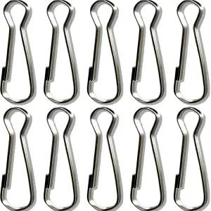 10PCS 시웨이 스테인리스 스틸 플래그 폴 클립 - 2인치 프리미엄 보트 스냅 후크 헤비 듀티 스프링 샤워