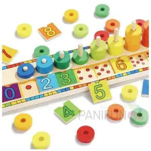 무지개 HPK230B2 수쌓기타워 원목수세기 유치원교구 목재퍼즐 인지교구 소근육발달장난감