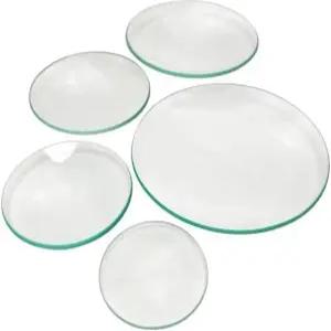 곡면 디자인의 실험실 유리 시계 안경 10팩 - 투명하고 두꺼운 비커 커버 및 증발 접시 45mm
