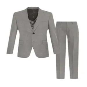 [오스틴리드]라이트 베이지 체크 모혼방 스트레치 정장 세트_A3SS1771_A3PS1771