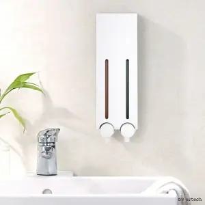 디스펜서 욕실 2구 샴푸 세제통 화이트 물비누 용기