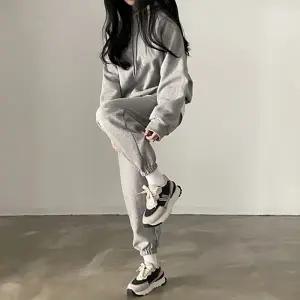 여성 상하 세트 그레이 패션 데일리 후드셋업 LK-SS42