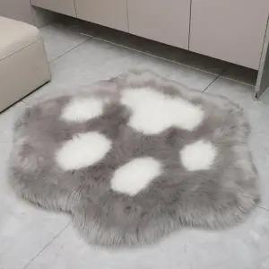 (색상 그레이)고양이 발바닥 털매트 귀여운 거실 침실 러그 카페트 카펫 털러그 거실거그 사무실 발매트