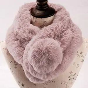 방울 여성 퍼 목도리 방한 여성 겨울 목도리 머플러