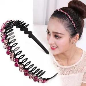 물결빗 큐빅머리띠 보석머리띠 큐빅헤어밴드 물결머리띠 보석헤어밴드 빗머리띠 크리스탈헤어밴드 헤어밴드