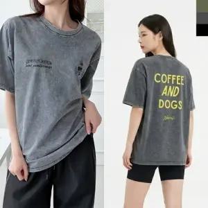 ACC 2006W 여자 빈티지 워싱 레터링 반팔 티셔츠