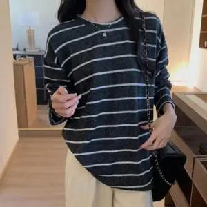 베이직 스트라이프 긴팔 티