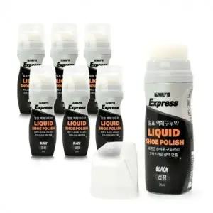 말표 액체 구두약 리퀴드 블랙 75ml (6개) 가정용 구두 광택제