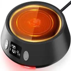 케프왐 커피 머그 워머 - 책상 3 온도 설정을 위한 50W 전기 및 양초 플레이트를 2-9 타이머 스마트 컵 LED