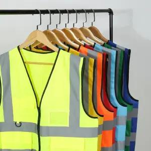 onyou 빛반사 조끼 멀티 포켓 위생 의류 건설 야간 교통 의무용 녹색어머니