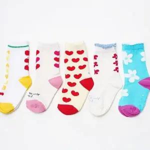 유아 아동 양말 j라라사과 긴목 5켤레 세트 봄 면 양말