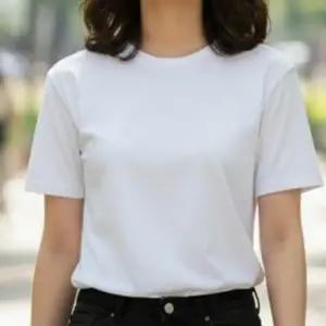 여성 베이직 쿨링 모달 무지 라운드 레이어드 반팔