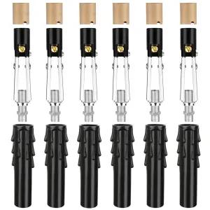 헬룬시 6 세트 E12 샹들리에 소켓 캔들라브라 교체 블랙 슬리브 커버 및 판지 절연체가 있는 조절 가능한