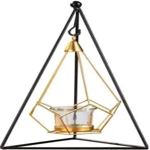 기하학적 양초 홀더 언 할로우 티 라이트 레트로 웨딩 홈 장식