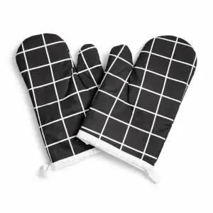 ( )블랙 주방용 냄비 장갑 전자렌지 주방 오븐 장갑 1P