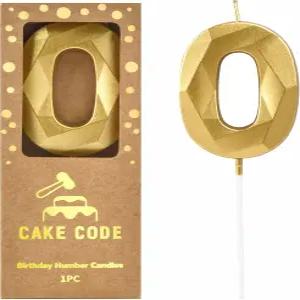 케이크 코드 크리스탈 골드 2.76인치 0인치 생일 축하 양초 번호