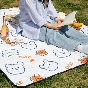BS 캐릭터 피크닉 매트 곰돌이 돗자리 양면 방수 소풍 캠핑 휴대용 나들이 야외 한강 아이