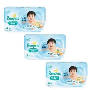 팸퍼스 NEW 엔젤 에어차차 축축함제로 여름팬티 썸머기저귀 4단계 60매입 3팩