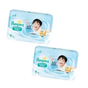 팸퍼스 NEW 엔젤 에어차차 축축함제로 팬티 여름 기저귀 5단계 78매입 2팩