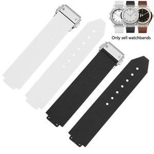 여성용 스트라이프 실리콘 시계 밴드, 고무 방수 팔찌 손목 및 도구, HUBLOT 클래식 퓨전 빅뱅, 20mm * 13m