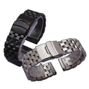 세이코 솔리드 스테인레스 스틸 시계줄, 남성용 스포츠 스트랩, 스트레이트 엔드 팔찌, 무광 안전 밴드, 18