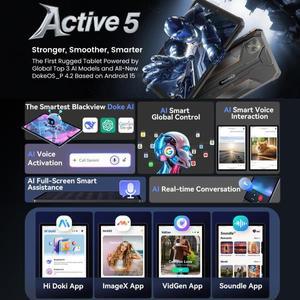 블랙뷰 액티브 5 러기드 태블릿 8GB+128GB 8.68인치 안드로이드 15 유니소크 T615 옥타코어 AI 미니 패드 1
