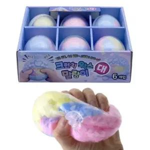 모찌 말랑 슬라임 왁스뿌시기 플유 스트레스볼 말랑이 1박스 6개입 크런치 장난감 왁스 스트레스해소 대형