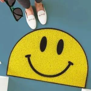 ( )현관매트 PVC 노랑 스마일 발매트 인테리어매트 누들매트 왕골자리 발매트