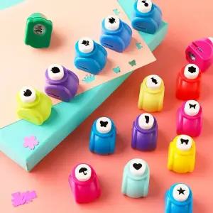 24 펀처 모양 미니 스크랩북 펀치 수제 커터 카드 공예 구멍 종이 어린이를위한 DIY
