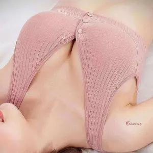 코튼 수유패드 사용가능 똑딱이 노와이어 수유브라klm350