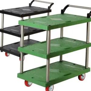 식당 업소용 플라스틱 다용도 이동식 카트 서빙 3단 다용도서빙카트