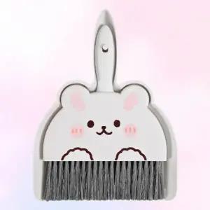 (타입 개구리)사무용품 미니 빗자루 청소솔 쓰레받기 세트