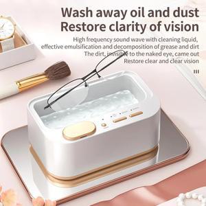 초음파 청소기 48Khz 더블 보석 청소 기계 타이머 가능한 가정용 조정 도구 진동