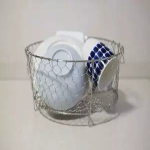 원형 철제 와이어 실버 바스켓 철제바구니 다용도 바구니