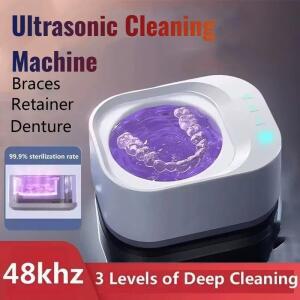 48kHz 초음파 세척기 투명 교정기 리테이너 세척 관리 진동 구강 틀니 고주파 도구