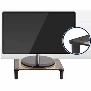 TBZ 컴스 모니터받침대 블랙 브론즈유리 90x210
