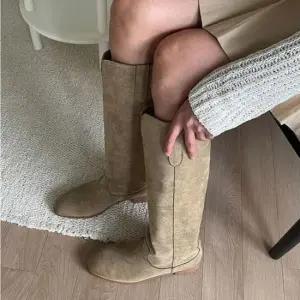 스웨이드부츠 스웨이드 슬림핏 웨스턴 고리장식 트임 롱부츠 4fY