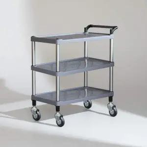업소용 이동식 트레이 3단 450x740x780 그레이 식당 다용도 웨건