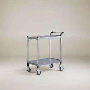 이동식 2단 웨건 450x620x780 그레이 미용실 식당 다용도 카트